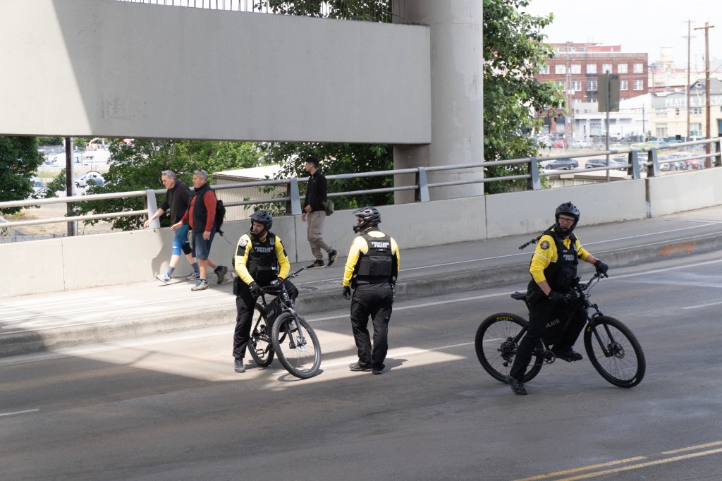 PPB helping prevent traffic from obstructing.